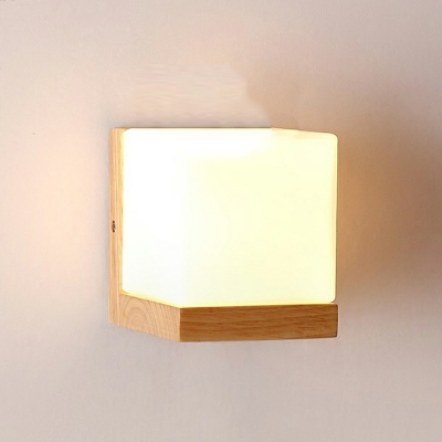 Modern Wall Mounted Lamps Wood Flush Mount Wall Sconce for Living Room
