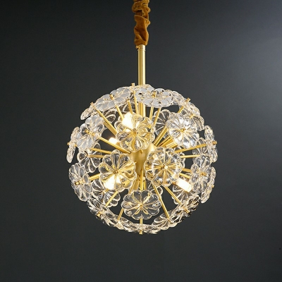 Pendant Light Globe Shade Modern Style Crystal Hanging Lamp Kit for Living Room