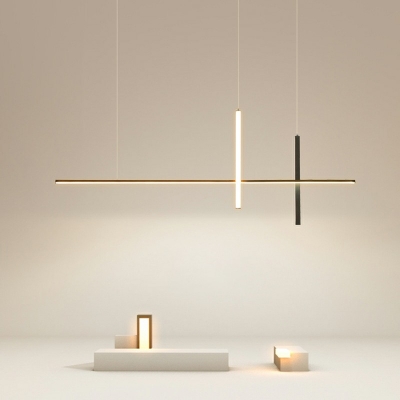 Ultra-Modern Island Lighting Linear Pendant Light Fixtures for Dining Room Living Room
