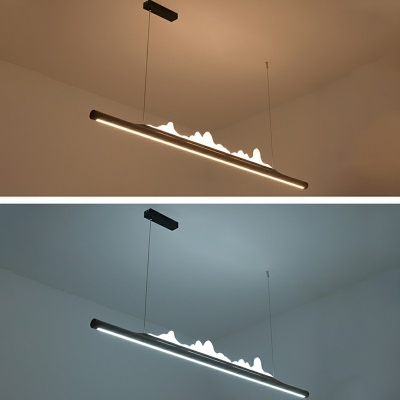 Ultra-Modern LED Pendant Light Fixtures Wood Island Pendants for Dining Room