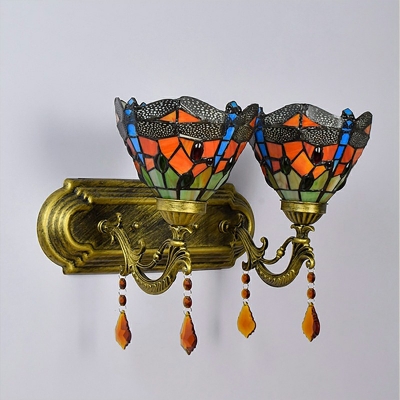 Vanity Sconce Tiffany Style Glass Vanity Wall Light Fixtures for Living Room