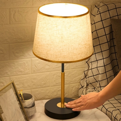 1-Light Dining Table Light Minimalism Style Bell Shape Metal Nightstand Lamp