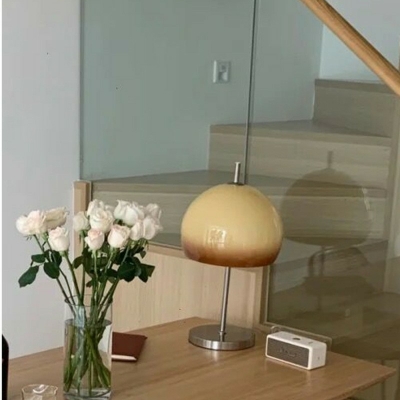 1-Light Nordic Creative Geometric Nightstand Lamps Glass Table Lamp for Bedroom