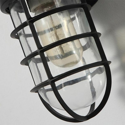 1-Light Sconce Lights Industrial Style Cage Shape Metal Wall Mounted Light