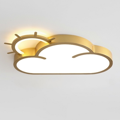2-light Ceiling Mounted Fixture Kids Style Cloud Shape Metal Third Gear Light Flush Mount Lighting