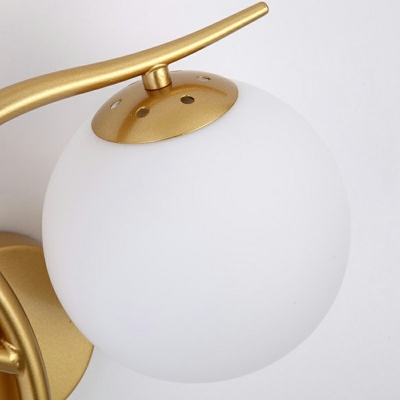 2-Light Wall Mounted Lighting Traditional Style Globe Shape Metal Sconce Lights