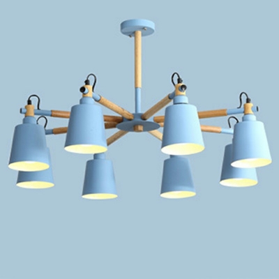 6-Light Chandelier Lighting Modern Style Cone Shape Metal Hanging Lamp