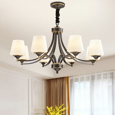 All-copper Glass Pendant Light Modern and Simple Chandelier Light for Living Room