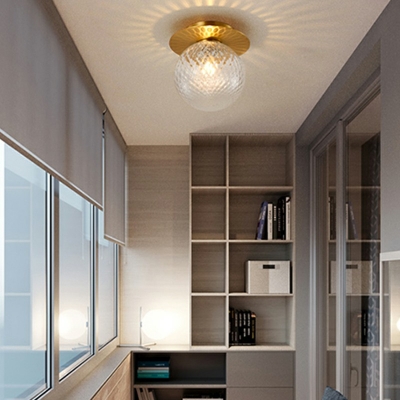 Contemporary Flush Ceiling Light Clear Glass Flush Mount Ceiling Light Fixtures for Corridor