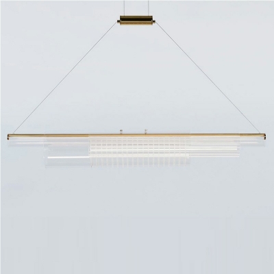 Glass Linear Island Chandelier Lights Moderen Minimalism Pendant Light Fixtures for Dinning Room