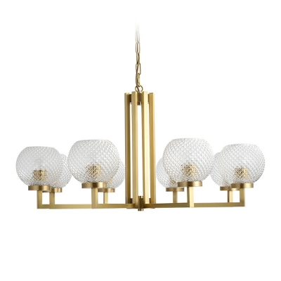 Hanging Lamp Globe Shade Modern Style Glass Pendant Lighting for Living Room