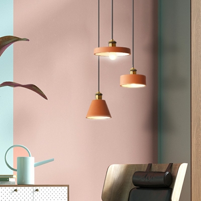 Macaron Hanging Ceiling Lights Nordic Style Geometric Pendant Light Fixture