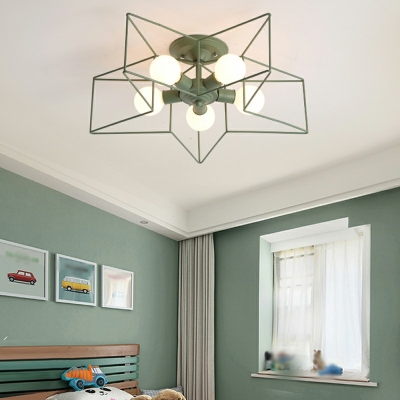 Metal Macaron Close to Ceiling Lighting Fixture Modern Bedroom Flush Mount Lamp