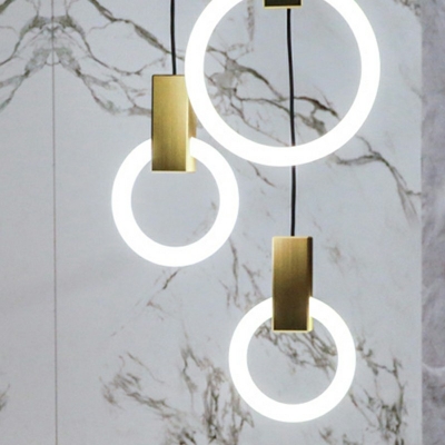 Minimalism Metallic Down Lighting Pendant Geometric Hanging Pendant Lights