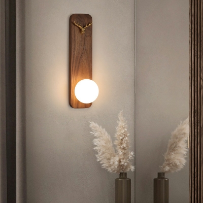 Modern Sconce Light Fixtures White Glass Shade Wall Mount Light Fixture for Bedroom