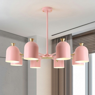 Nordic Style Macaron Chandelier Light Modern Style Metal Hanging Light for Living Room