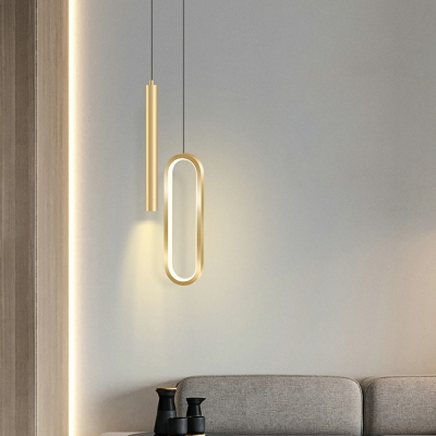 Simplicity Geometric Hanging Pendant Lights Metallic Down Lighting Pendant