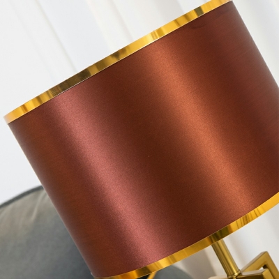 1-Light Dining Table Light Modernism Style Drum Shape Metal Nightstand Lamp