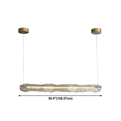 1 Light Linear Crystal Island Lighting Fixtures Clear Modern Simplicity Hanging Chandelier for Dinning Room