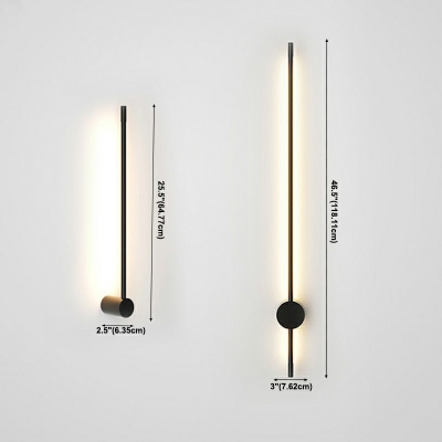 1-Light Sconce Lights Minimalist Style Liner Shape Metal Natural Light Wall Mounted Lamp