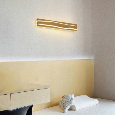 2-light Sconce Lights Contemporary Style Rectangle Shape Wood Third Gear Light Wall Lighting Ideas