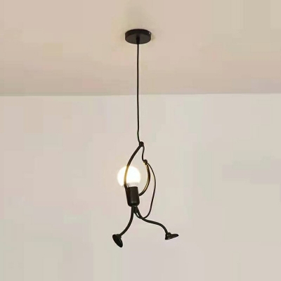 3-Light Hanging Ceiling Light Industrial Style Expoed Buld Shape Metal Pendant Lighting