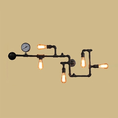 5-Light Sconce Lights Vintage Style Water Pipe  Shape Metal Steampunk Wall Mounted Lighting