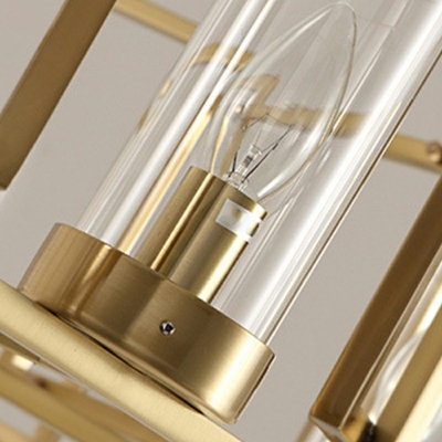 6-Light Chandelier Lighting Minimalist Style Cage Shape Metal Hanging Light Kit