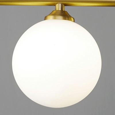6-light Pendant Light Fixtures Simplicity Style Ball Shape Metal Island Lamp Fixture