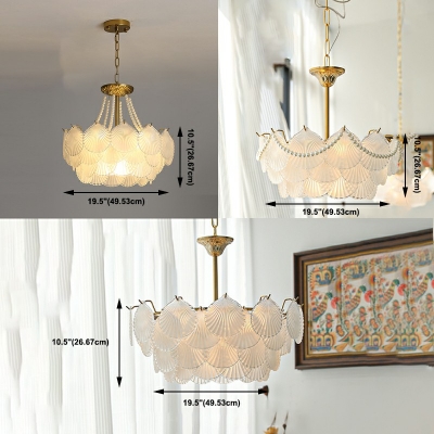 American Style Chandelier Glass Material Shade Ceiling Chandelier for Dining Room