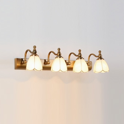 Countryside Wall Mounted Light Fixture Glass and Metal Wall Mounted Vanity Lights