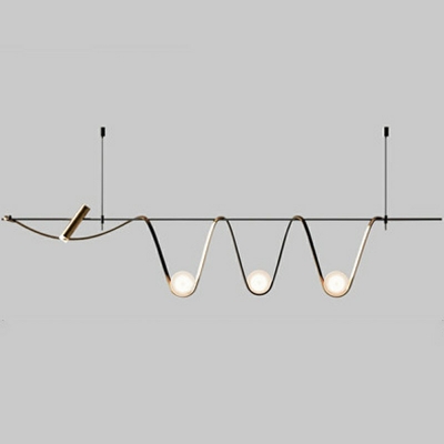 Designer Style Minimalism Pendant Light Nordic Style Metal Linear Chandelier Light for Dinning Room