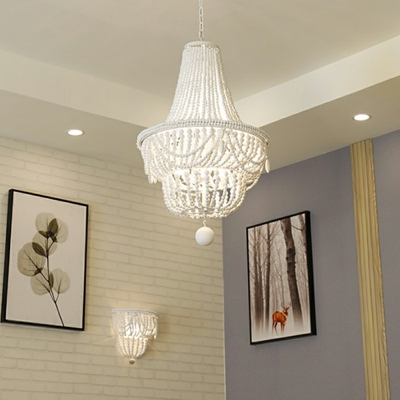 Franch Style Wood Chandelier Light American Style Country Pendant Light for Dinning Room