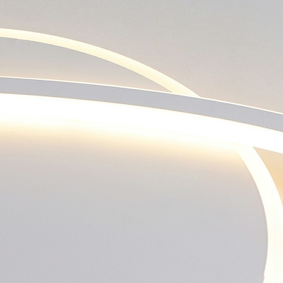 Geometric Flush Light Fixtures Modern Style Metal 1-Light Flush Mount Lighting in White