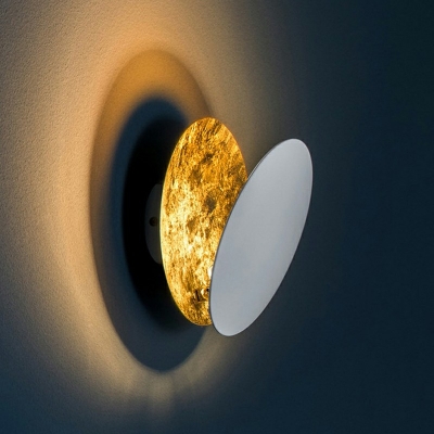 LED Flush Mount Wall Sconce Round Shape Wall Lighting Fixtures for Bedroom