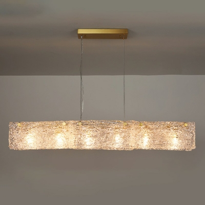 Modern Glass Chandelier Lighting Fixtures Linear Minimalism Island Pendant Lights for Living Room