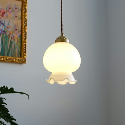 Nordic Ripples Hanging Pendant Lights Frosted White Glass Down Lighting Pendant