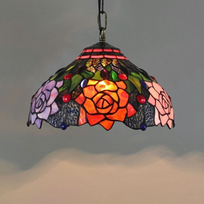 Pendant Light Kit Semicircular Shade Modern Style Glass Hanging Light Kit for Living Room