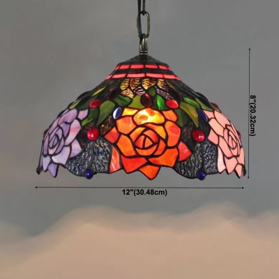Pendant Light Kit Semicircular Shade Modern Style Glass Hanging Light Kit for Living Room
