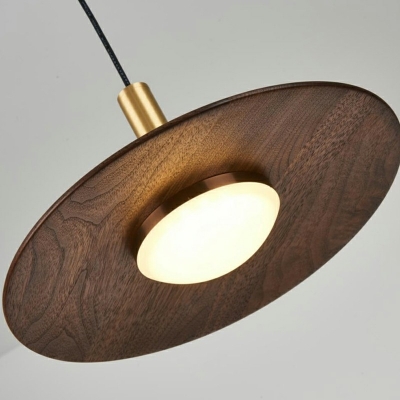 Simply Drop Pendant Walnut Wood Suspension Pendant for Dining Room Living Room