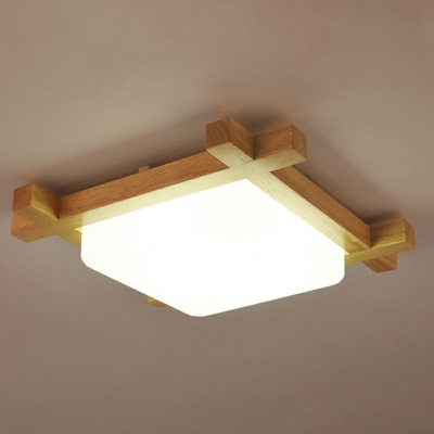 Ultra-Modern Ceiling Mounted Fixture LED Light Wood Flush Ceiling Light for Bedroom