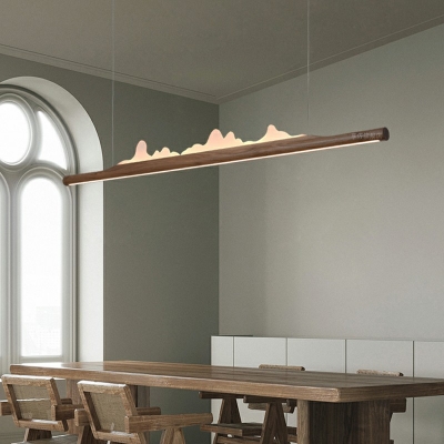 Ultra-Modern LED Pendant Light Fixtures Wood Island Pendants for Dining Room