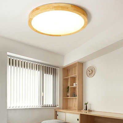 Wood Material Flush Ceiling Light Contemporary Flush Mount Ceiling Light Fixtures for Bedroom