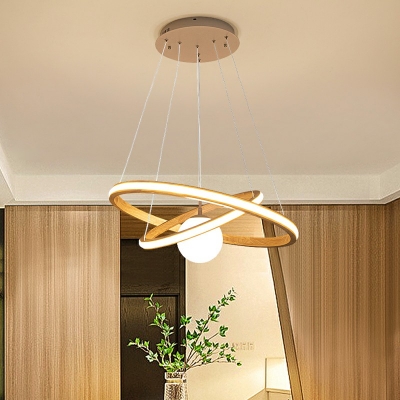 Yellow Hanging Lamp Round Shade Modern Style Acrylic Pendant Light for Living Room