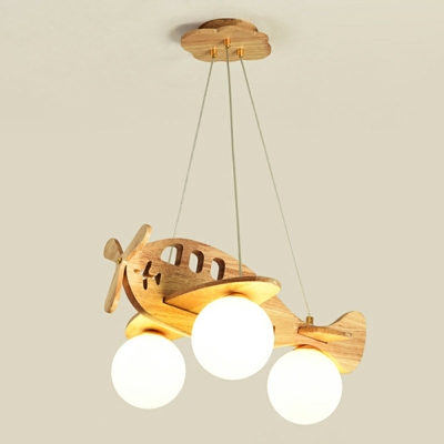 Yellow Suspended Lighting Fixture Plane Shade  Simplicity Style Glass Drop Lamp for Living Room