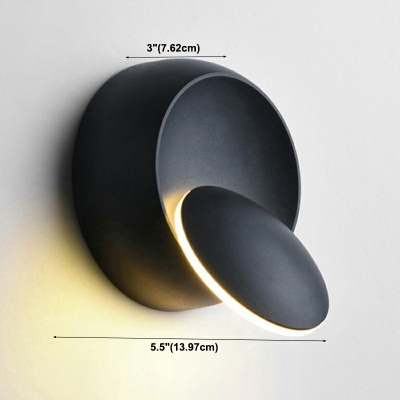 1 Light Globe Wall Light Sconce Modern Style Metal Wall Lighting Fixtures in Black