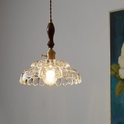 1 Light Industrial Hanging Pendant Lights Glass Hanging Lamp Kit for Bedroom
