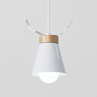 1 Light Wood Nordic Style Down Mini Pendant Modern Minimalist Pendant Light for Living Room