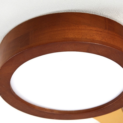 Multi-Ring Flush Mount Lighting Modern Style Wood Flush Light in Brown