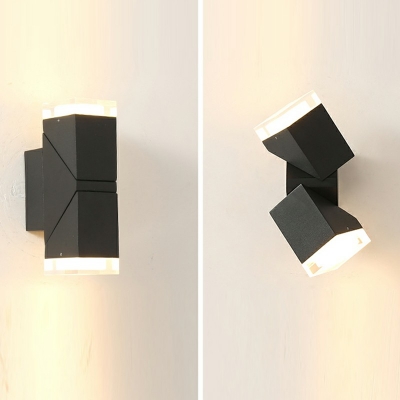 Black Half Cylinder Sconce Light Modern Style Metal 1-Light Sconce Light Fixture
